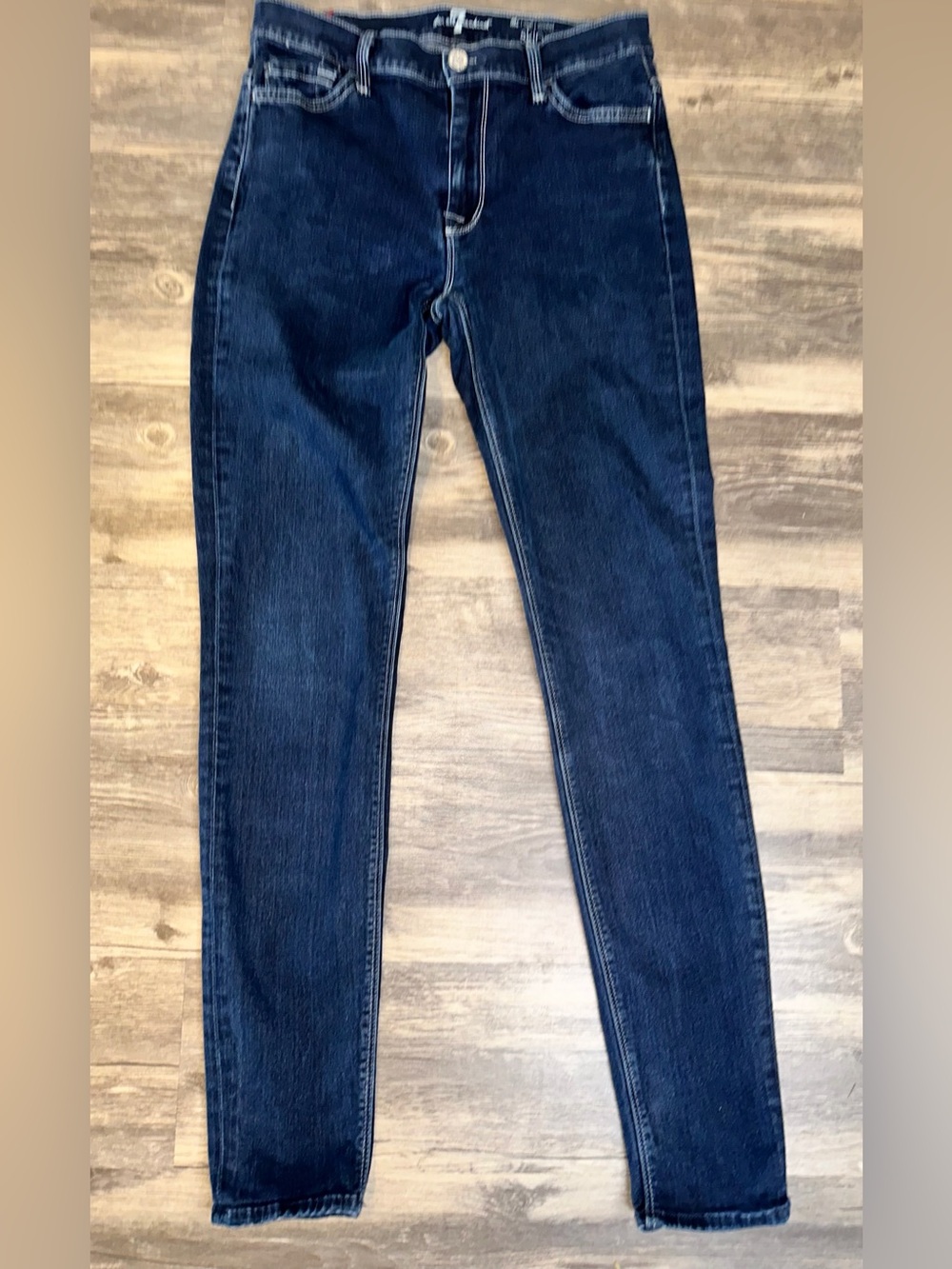 7 For All Mankind Jeans Womens 28 High Waist Skinny Dark Wash Stretch Denim